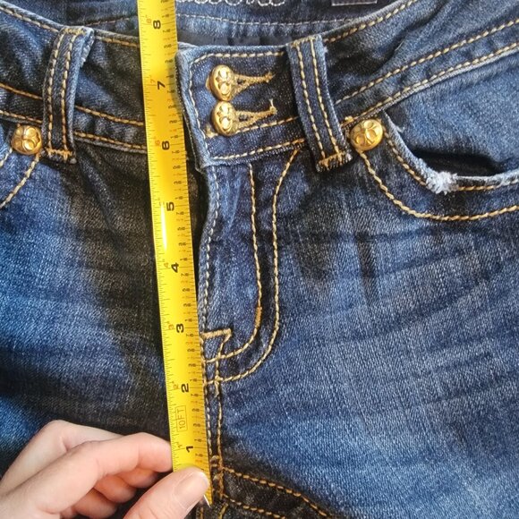 Miss Me Dark Blue Boot Cut Denim Blue Jeans Size 27 - Picture 10 of 11